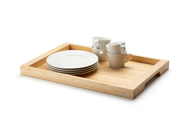 -Continenta- Tablett rechteckig "Gummibaumholz" 54x36x4,3cm