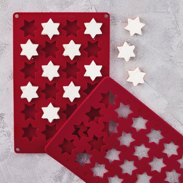 -RBV Birkmann- Zimtsternmatte, lebensmittelechtes Silikon, 2-teilig, für 24 Stück