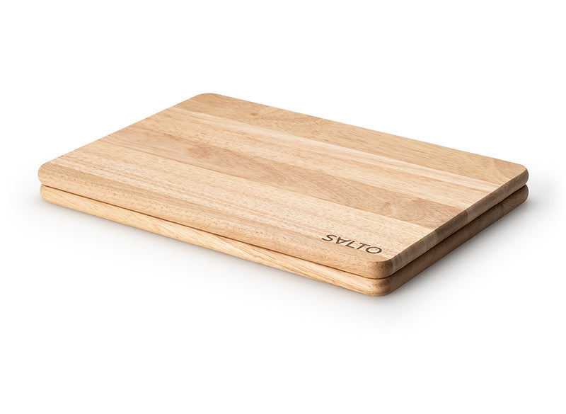 -Continenta- "SALTO" Schneidebrett 2er-Set, Gummibaumholz