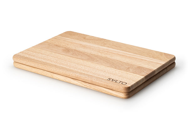 -Continenta- "SALTO" Schneidebrett 2er-Set, Gummibaumholz