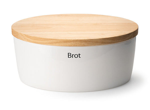 -Continenta- Brottopf oval Keramik mit Holzdeckel, 36 x 23 x 15,5 cm