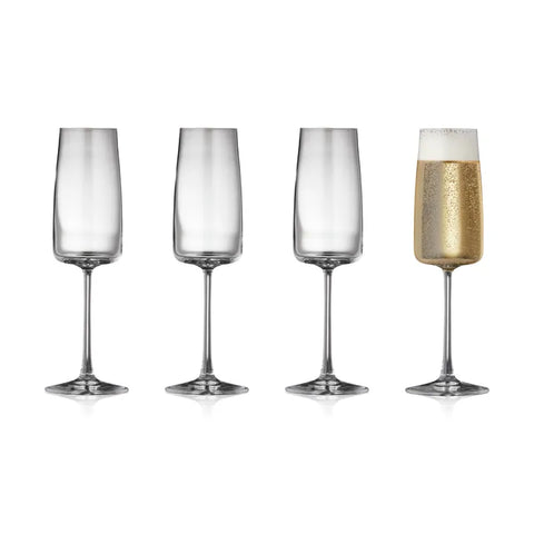 -Lyngby Glas- "Zero" Chanpagnerglas, 4er-Set je 30cl