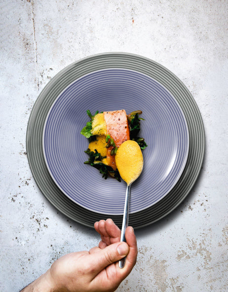 -Seltmann Weiden-, "Beat Color Glaze" Speiseteller 28cm mit Rillenrelief