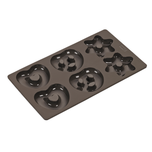 -LURCH- "FLEXI®FORM Silikon" Lebkuchen Backform für Brezeln, Herzen, Sterne