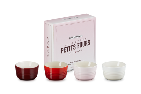 -Le Creuset- "Petits Fours" 4er-Set Mini-Förmchen aus Steinzeug
