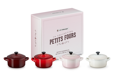 -Le Creuset- "Petits Fours" 4er-Set Mini-Cocottes aus Steinzeug