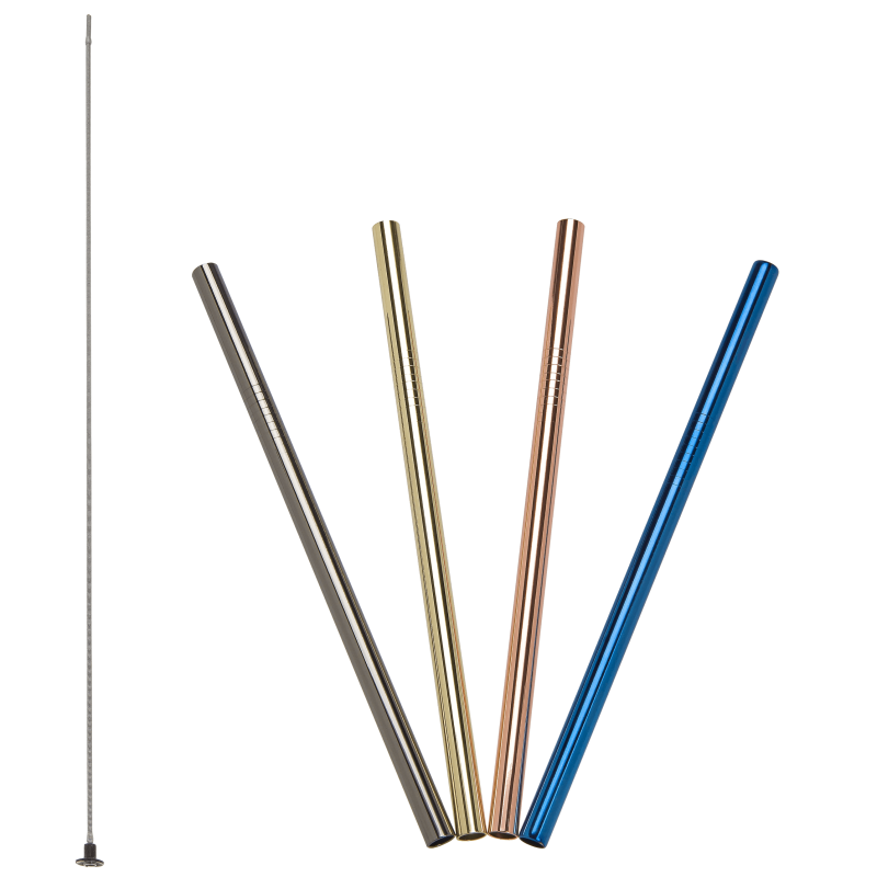 -Lurch- Trinkhalme Edelstahl 18cm in vier Farben