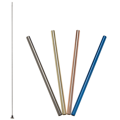 -Lurch- Trinkhalme Edelstahl 18cm in vier Farben