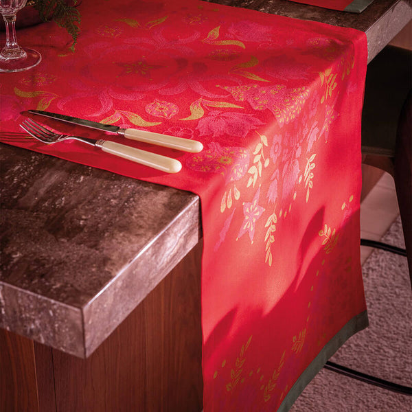 -Le Jacquard Francais- LIM Tischläufer 50x150 "Féerie" Sucre d'orge 100% Baumwolle