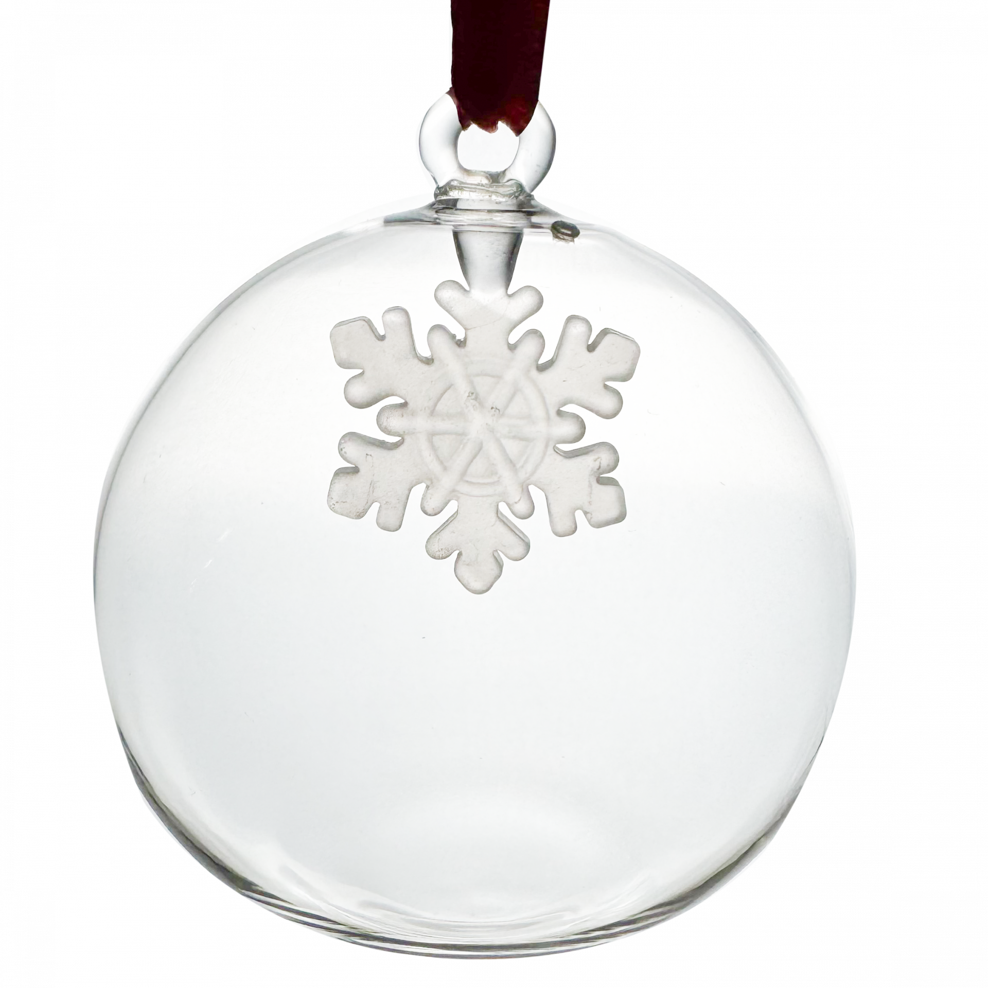 -Paul Nagel- Weihnachtskugel Glas mit Kristall, 8cm