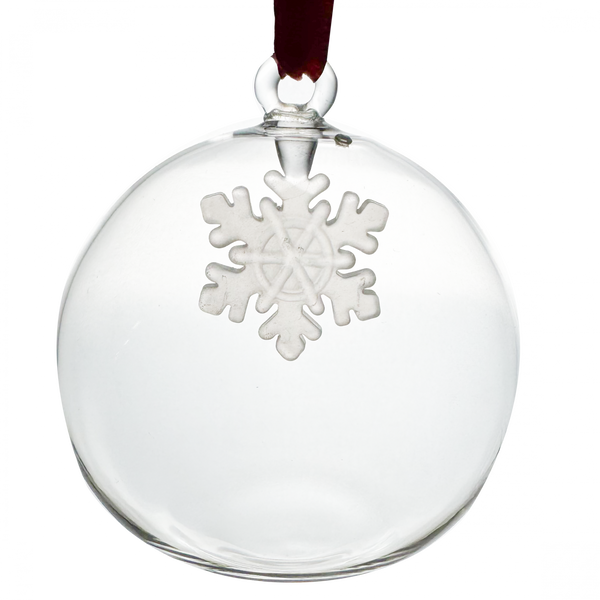 -Paul Nagel- Weihnachtskugel Glas mit Kristall, 8cm