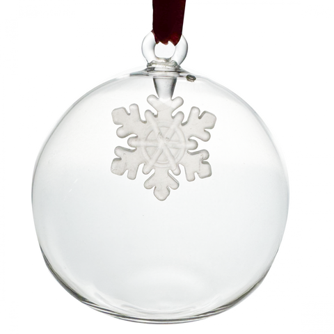 -Paul Nagel- Weihnachtskugel Glas mit Kristall, 8cm