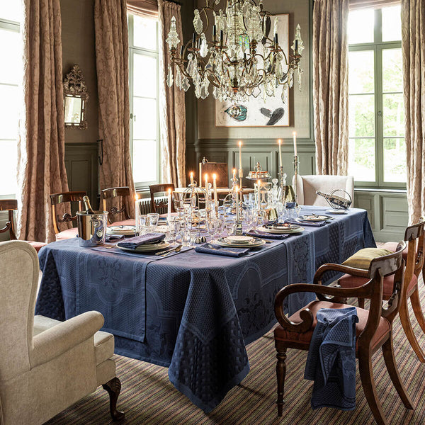 -Le Jacquard Francais- "Palais Vénitien Adriatique/Blau" Tischdecke120x120cm Baumwolle