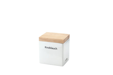 -Continenta- Vorratsdose mit Holzdeckel "Knoblauch" Keramik 14x12x15,5cm