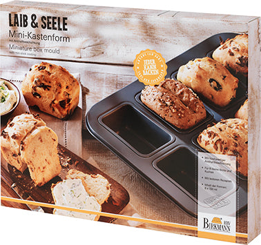 "Laib & Seele" Mini-Kastenform, für 8 kleine Brote, Antihaftbeschichtung